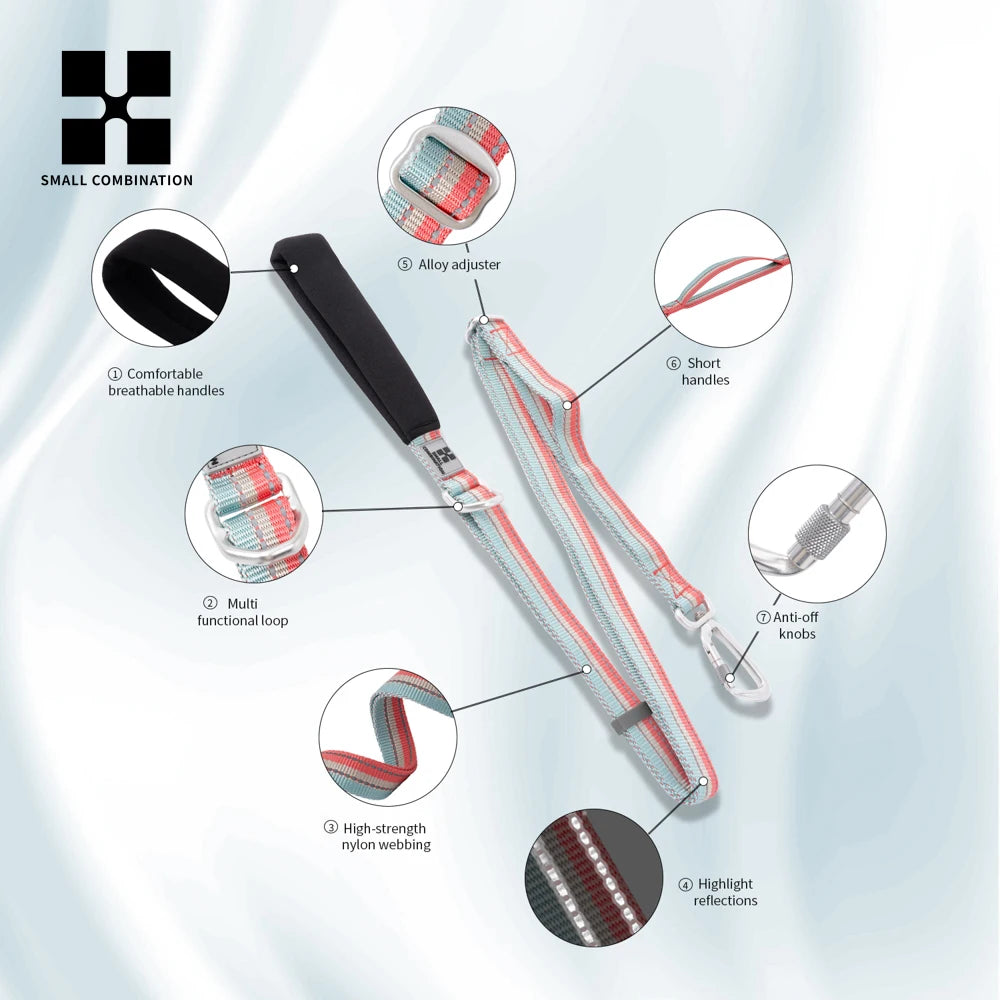 Small Combination - Reflecterende Riem met Karabijnhaak